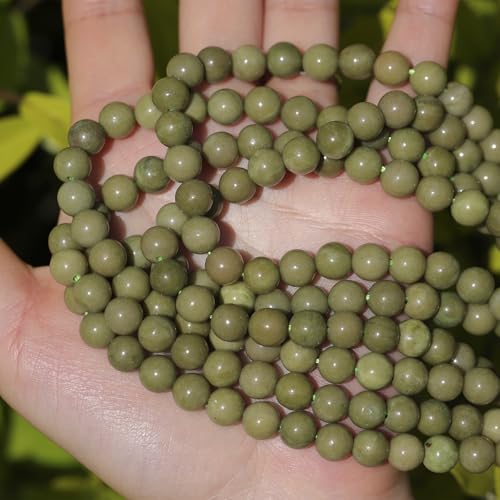 Natural Stone Beads Avocado Jade 8mm Polished Round Smooth Gemstone Beads for Jewelry Making Supplies 15 Inch(45 Beads) - color: Avocado Jade 8mm-45pcs