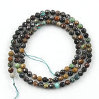 180pcs 2mm Natural African Turquoise Gemstone Beads Faceted Round Loose Stone Beads for Jewelry Making - color: African Turquoise, size: 1.9-2.4mm