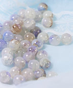 100Pcs 10mm Crackle Glass Beads for Jewelry Making - Round Spacer Crystal Beads Bulk, DIY Craft Supplies for Necklace Bracelet Earrings (Brown White Blue) - color: Brown White Blue