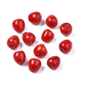 Ipotkitt 100 pcs Red Handmade Lampwork Apple-Shaped Beads Cherry Fruit Food Glass Spacer Bead for DIY Jewelry Making Bracelet Necklace Earrings Keychains Phone Crafts