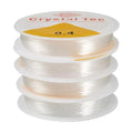 4 Rolls Elastic Stretch Thread Cord for Bracelets 0.4mm Round Clear Crystal Bracelet Beading Thread Elastic String Rope for DIY Women Necklace Jewelry Making Beading Craft, 19.6 Yards(18m)/roll - size: 0.4mm