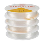 4 Rolls Elastic Stretch Thread Cord for Bracelets 0.4mm Round Clear Crystal Bracelet Beading Thread Elastic String Rope for DIY Women Necklace Jewelry Making Beading Craft, 19.6 Yards(18m)/roll - size: 0.4mm