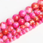 Yochus 60pcs 6mm Rose Red Persian Jade Energy Healing Round Bulk Gemstone Beads for Jewelry Making Bracelet Necklace Earring DIY - color: rose red, size: 6mm