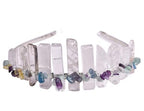 JIC Gem Clear Quartz Crystal Crown Raw Quartz Headband Handmade Tiara Natural Stone Headpiece Women Girls for Wedding Parties - color: Clear Quartz
