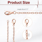 HARFINGTON 20 Pack 18 Inch Necklace Chains Bulk 2mm Rose Gold Plated Cable Chains with Lobster Clasps for Jewelry Making - color: Rose Gold, size: 18 Inch x 2mm