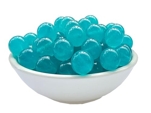 Stone Beads 6mm 140pcs Lake Blue Chalcedony Beads Round Loose Gemstones Beads for Bracelet Necklace Jewelry Making (6mm, 60617 Lake Blue Chalcedony) - color: Lake Blue Chalcedony Beads, size: 6mm