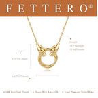 Fettero Dainty Gold Necklace for Women - 14K Gold Plated Hand Pendant Neckalces Gifts for Friends Hand Sign Language Trendy Charm Gesture Necklace Jewelry Gift - style: Circle