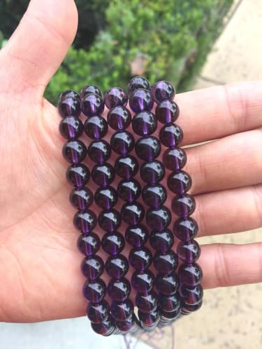 180pcs Adabele Lab Created Purple Amethyst Gemstone 4mm (0.16 Inch) Small Round Beads Gem Stone Spacer for DIY Craft Jewelry Making GS7-4 - color: Amethyst (Lab Created/Synthetic), size: 4mm (180pcs/2 strands)