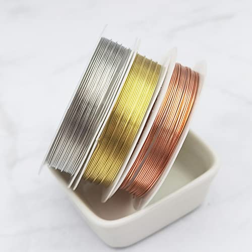 INSPIRELLE 10 Packs Copper Wire 22 Gauge Mixed Colors Craft Jewelry Beading Wire for Beginner Practice 0.6mm - size: 22 Gauge (0.6mm)
