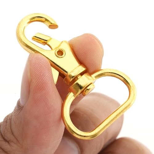 CRAFTMEMORE 3/4 Inch Trigger Snap Hooks Classic Swivel Lobster Claw Clasps Purse Lanyard Clip 20 Pack CSPS (Gold) - color: Gold
