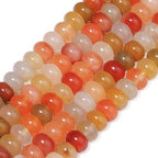 Songxi 5x8mm Natural Golden Silk Jade Beads, 75PCS Spacer Round Loose Abacus Beads for Jewelry Making, Gemstone for Bracelet Necklace Earrings, Arts and Crafts - color: Golden Silk Jade