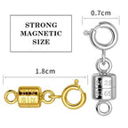 925 Sterling Silver Magnetic Necklace Clasps and Closures,Silver Necklace Extender,Bracelet Clasps,Chain Extenders for Necklaces,Necklace Magnetic Clasp,Necklace Clasp for Jewelry Making Supplies - color: Silver magnetic necklace clasp