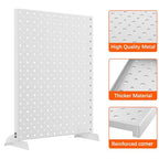 TORACK Pegboard Display Stand for Craft Shows & Fairs, 12 x 16 in Metal Tabletop Pegboard Display with Hooks for Christmas Fair Event(White, Pack of 2) - style: 2-Pack White