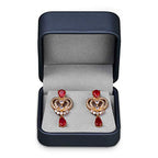 Blue Round Corner Earrings Gift Box PU Leather Jewelry Earring Gift Packaging Box - color: Earring box