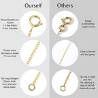Gold Necklace Extenders,14K Gold Chain Extenders with Round Clasp, Durable Plated Solid Brass Necklace Bracelet Anklet Extension Chains(2 4 6 Inches, 3PCS) - color: B-Gold, size: 2,4,6inch