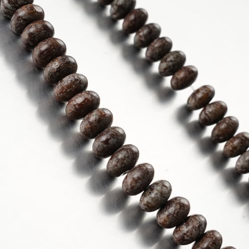 5x8mm Natural Beads Rondelle Spacer Loose Beads for Jewelry Making DIY Crafts Design Handcraft Making 1 Strand 15.5"(Coffee Snowflake) - color: Coffee Snowflake