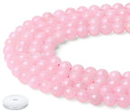 Natural Rose Quartz Beads 100Pcs 8mm Pink Crystal Beads Loose DIY Round Stone Bead for Bracelet Necklace Earrings Making - color: A-Pink Rose Quartz, size: 100pcs
