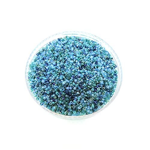 Miyuki Glass Seed Beads Round, Size 15/0, "Touch of Teal Mix, 8.2 Gram Tube