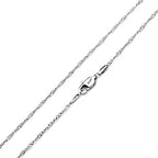 Jewelry 2mm Titanium Steel Silver Singapore Chain Necklaces for Women 16 to 30 in - size: 30 in