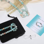 Stone Beads, 45pcs Matte Amazonite, 8mm Round Loose Beads for Jewelry Making, Bracelets, with Bag, String & Card - color: Matte Amazonite Beads, size: 8mm