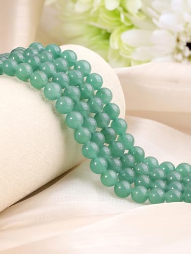 Jovivi 96pcs 8mm Green Aventurine Round Stone Beads for Jewelry Making - color: Green Aventurine