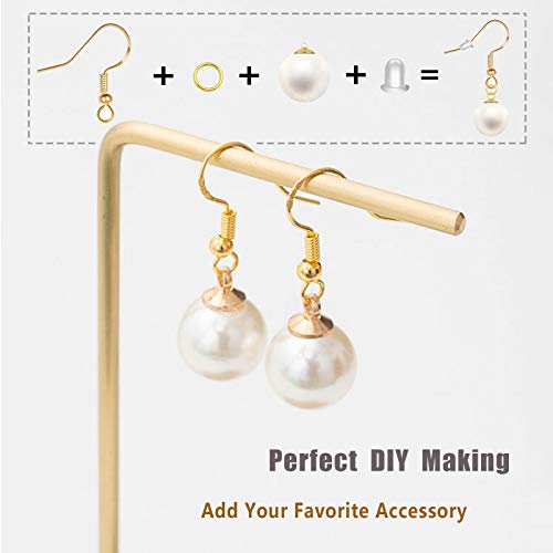 Hypoallergenic Earring Hooks 150 PCS/75 Pairs, Silver Plated Ear Wires Fish Hooks,500pcs Earring Making Kit with Jump Rings and Clear Silicone Earring Backs Stoppers for DIY Jewelry Making - color: Silver,Gold, size: 500pcs