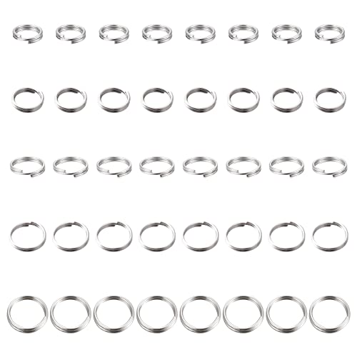 SUNNYCLUE 1 Box 500PCS 304 Stainless Steel Split Ring Silver Metal Ring Double Loop Jump Mini Connector Rings for Jewelry Making Charms DIY Keychain Necklace Bracelet Earrings Accessoriy Men Women - color: Stainless Steel Color, size: 5/6/7/8/10mm
