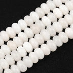 Songxi 5x8mm Natural White Jade Stone Rondelle Beads, 75 PCS Spacer Round Abacus Beads for Jewelry Making, Gemstone for Bracelet Necklace, Arts and Crafts - color: White Jade