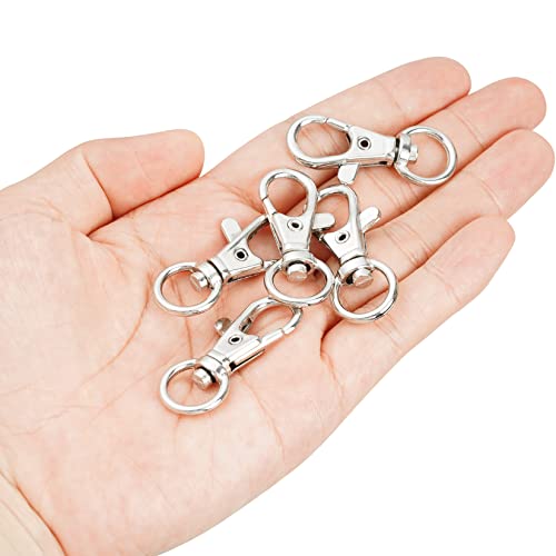 cnomg 50 pcs Swivel Clasps Lanyard Snap Hook,cnomg Metal Swivel Lanyard Snap Hook Lobster Claw Clasp 38mm(Sliver) - color: Sliver, size: 1.5 inches