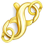Dailyacc 925 Double Opening Lobster Clasp Sterling Silver and Gold Necklace Bracelet Extender Clasps and Closures for DIY Jewelry - color: Gold, size: 11mm × 6.5mm