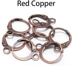 20 Pieces Surgical-Grade Stainless Steel Lever Earring Hooks - Open Loop Findings with 14×12mm Hoop Bases for DIY Jewelry Making Supplies (Brown) - color: Brown