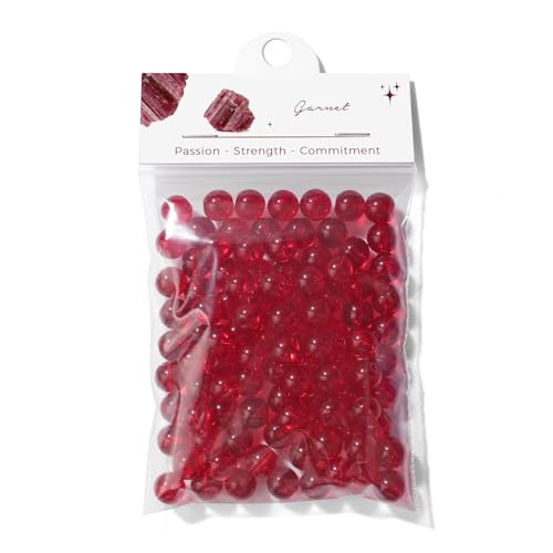 Raicegs 100pcs 8mm Garnet Beads Natural Gemstone Beads Round Loose Beads for Jewelry Making DIY Bracelets Necklace - color: Garnet, size: 8mm Round