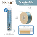 The Beadsmith Nymo Thread – 10-Pack Turquoise Color – Size D, .30mm Diameter, 64 Yard/58.5 Meter Spool – Made of Nylon – Bead Embroidery & Weaving, Off Loom & Loom Work and DIY Craft Projects - size: Size D, 64 Yards, style: Turquoise
