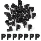 FASHEWELRY 30Pcs Acrylic Letter P Beads with Large Hole Big Plastic Letter Blocks European Beads 3D Letters Chunky Vowel Initial Alphabet Bead for Key Chains Necklace DIY Arts Craft Projects - color: Black, size: P