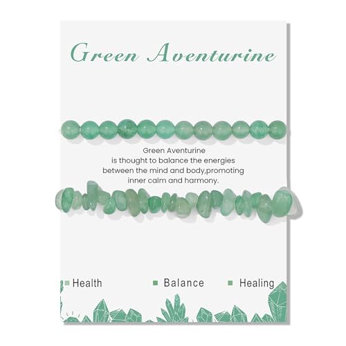 Healing Crystal Bracelets for Women 2 PCS 6mm Natural Stone Bracelet Stretch Crystal Beaded Bracelets Handmade Gemstone Bracelet Jewelry Gifts Christmas Gifts for Women Girls - style: jade