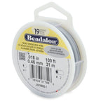 Beadalon 19-Strand Bead Stringing Wire, 0.018-Inch, Satin Silver, 100-Feet - color: Satin Silver, style: .018 in / 0.46 mm