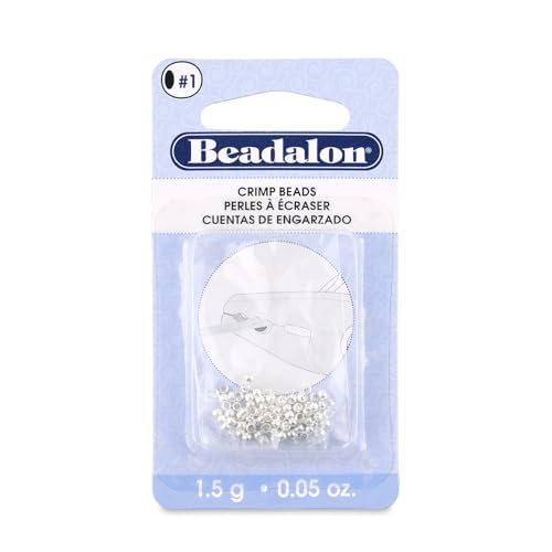 Beadalon Crimp Beads, Size #1, Silver Plated, 1.5 g, Approx. 100 pc - color: Silver, size: Size #1, 100 pc