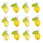50pcs Glass Pendant Charms - Multicolor Theme Drops for Necklace Craft, Jewelry Making Supplies (Various Styles) - style: Lemon