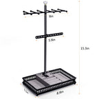 Meangood Jewelry Organizer Stand, 15.6" H Jewelry Tree Display Holder Stand for Bracelets Necklaces Earrings Rings, Gift for Women Girls (Black) - color: Black
