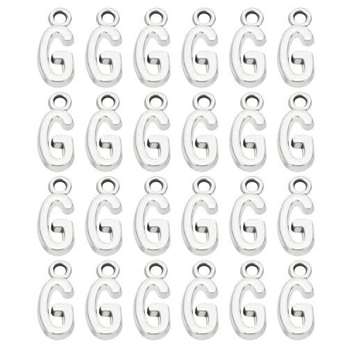 PATIKIL Letter Charm, 50pcs Alphabet Initial Pendant Charm Bulk DIY for Jewelry Making Bracelets Earrings Necklace - style: G