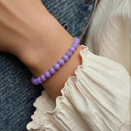 Yochus 40pcs 10mm Deep Purple Persian Jade Energy Healing Round Bulk Gemstone Beads for Jewelry Making Bracelet Necklace Earring DIY - color: deep purple, size: 10mm