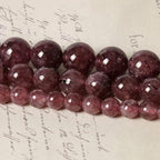 About 60pcs 6mm Natural Stone Beads Lepidolite Beads Energy Crystal Power Gemstone for Jewelry Making, DIY Bracelet Necklace - color: Lepidolite, size: 6mm