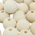 50Pcs Natural Wood Beads, 25mm Small Round Wooden Balls, 1Inch Unfinished Wooden Beads for Crafts, DIY Jewelry, Dream Catchers - size: 25mm
