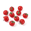 Craftdady Fruit Dangle Charms Pendants Cute Resin Food Pendants Apple Orange Pineapple Strawberry Pendants Lovely Vegetable Mushroom Charms for DIY Craft Earring Bracelet Necklace Jewelry Making - color: Red, Apple