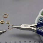The Beadsmith Chain-Nose Pliers 4-1/2" Long with Fine Tips and Navy Blue Handles, Jewelry Making and Repair Tool - style: Chain Nose