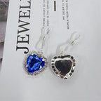 Sparkling Crystal Heart Fake Nipple Ring for Women Cubic Zirconia Hearts Dangle Non Piercing Adjustable Nipplerings Nipple Noose Non Pierced Body Jewelry - color: Blue