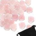 Patelai 24 Pcs Rose Quartz Heart Crystals Pink Heart Shaped Stones Natural Healing Worry Stones Mini Pocket Gemstone with Black Flannelette Bag for Women Mothers Day Anniversary Gifts Reiki Balancing - color: Pink