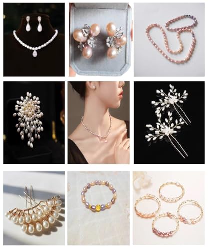 50 Pcs Natural Pearl Beads for Jewelry Making AAA 8-9 mm No Holes Natural Genuine Real Freshwater Cultured Pearl Oval Pearls Beads Loose Gemstone Bead Crafts Gift for Women,DIY Gifts. - color: 8-9 mm no holes.