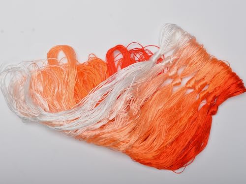 100% Nature Mulberry Handmade Embroidery Silk Thread Woven Jewelry Accessory Artificial Flowers Cross Stitch Floss DIY Sewing Kits 9 Gradient Colors 110m Each (26) - color: 26