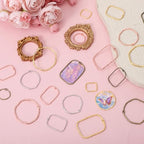 48 Pcs Alloy Open Back Bezel Pendants, 6 Styles Hollow Frame Pendants Ring for Resin Jewelry Making, DIY Craft Blank Bezels Molds for Earrings, Necklaces, Bracelets, Pressed Flower Charms (4 Colors)